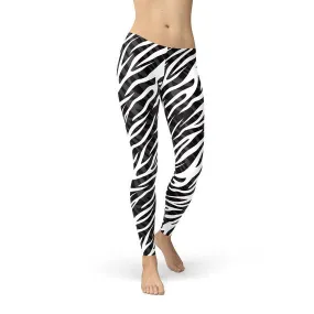 Womens Zebra Stripes Leggings